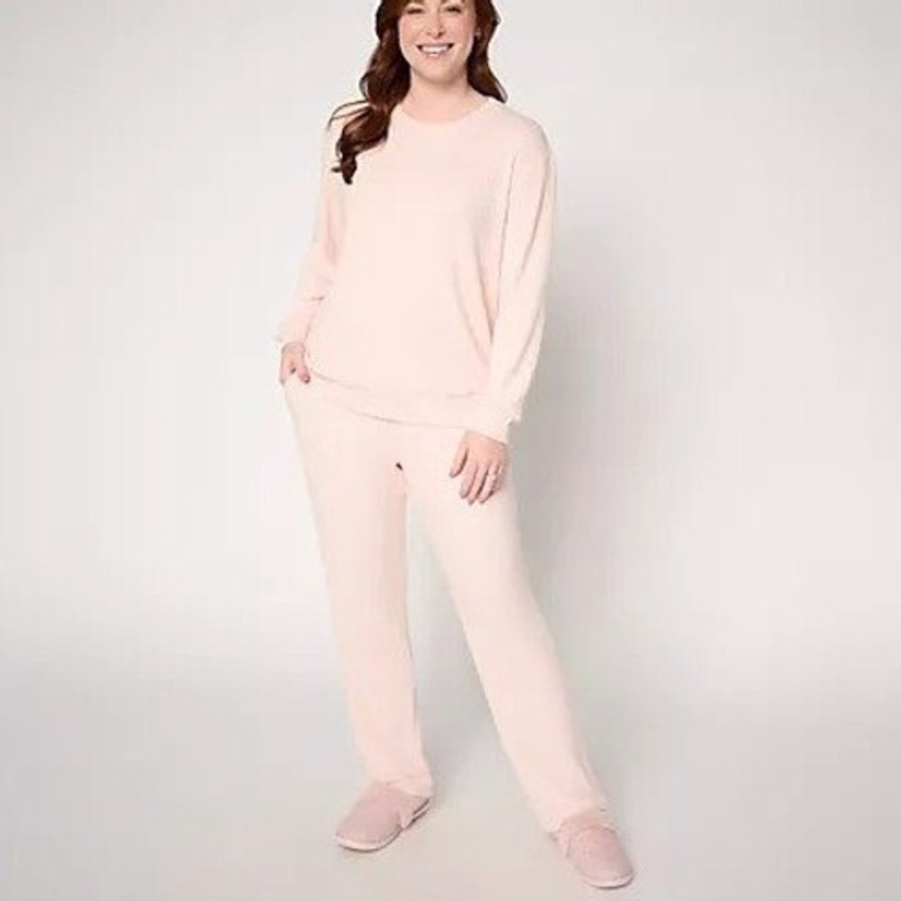 Berkshire Homewear Lounge Set Womens 2X Sepia Rose Contrast Stitch Comfy A716606 - Picture 2 of 10